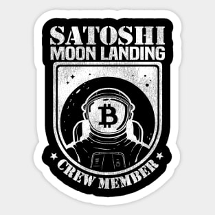 Member Satoshi Moon Landing Crew Funny Bitcoin BTC Sticker